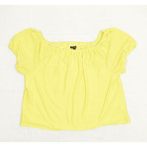 Yellow Eyelet Off-Shoulder Women's Top